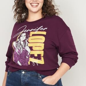 2X • Old Navy • Oversized Licensed Jennifer Lopez Cropped Sweatshirt